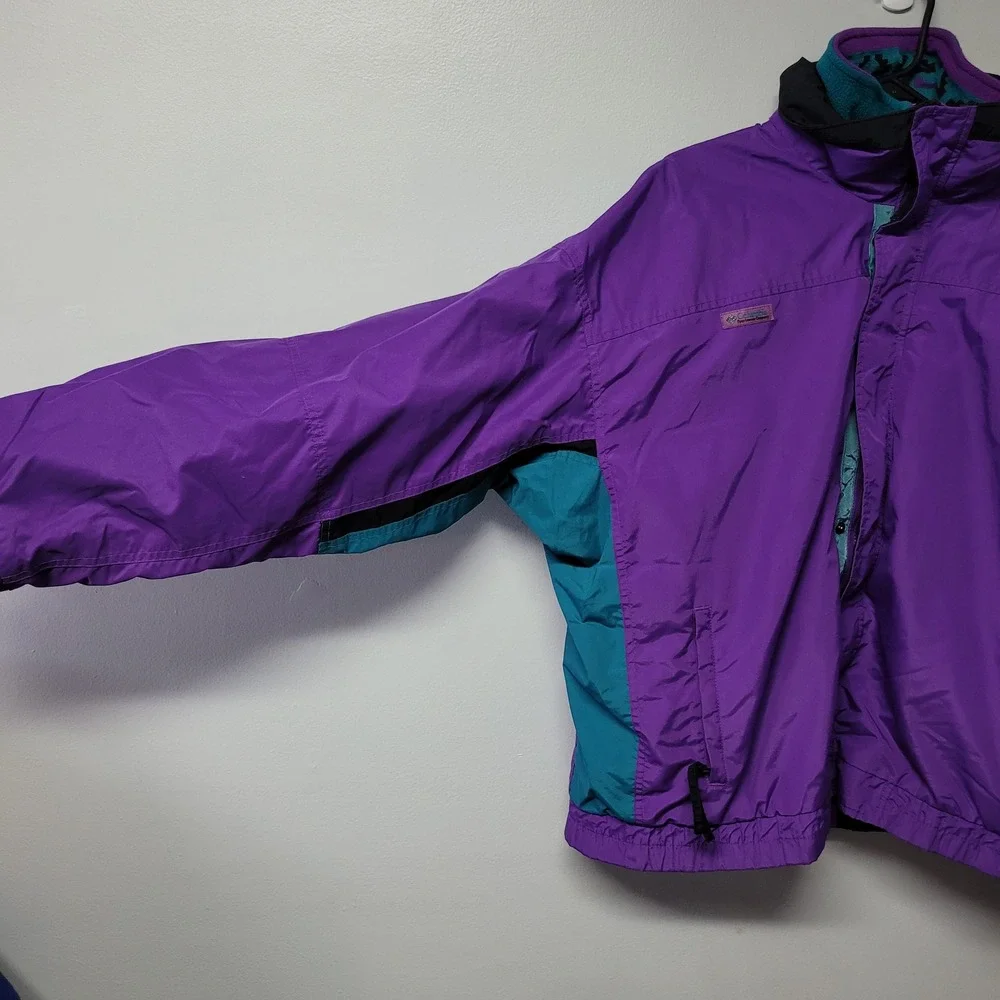 Columbia Bugaboo Jacket Purple 3 in 1 Teal Fleece‎ Lined Ski Snowboard XL